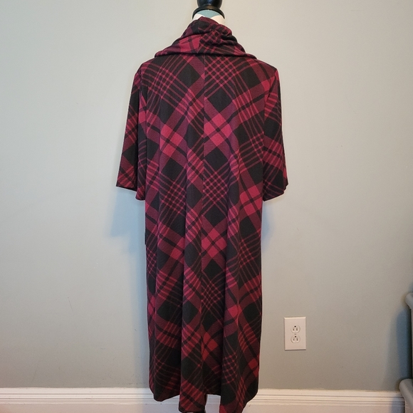 Sandra Darren Plaid Print Cowl Neck Dress Size 2X NWT - Picture 7 of 12
